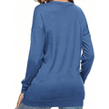 A soft heathered blue long sleeve top with relaxed fit and ribbed cuffs perfect for womens sweatshirts fall fashion