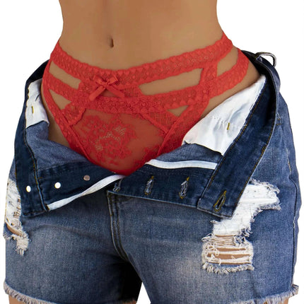 Hibluco Women Panties Lace Bikini Cheeky Underwear Soft Sexy Ladies Thongs - Royalessencelux