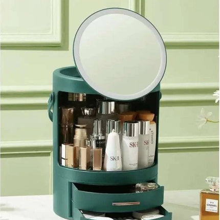High - End Cosmetics Storage Box with Mirror and Light - Royalessencelux