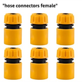 Yellow plastic hose connectors with black rubber seals for brass high pressure power washer spray nozzle use