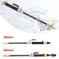 Black and gold high pressure power washer wand with textured sponge grip handle for comfortable use