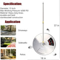 High pressure stainless steel 3 wheel floor cleaner with silver heavy-duty brass and stainless steel nozzle and 37-inch wand