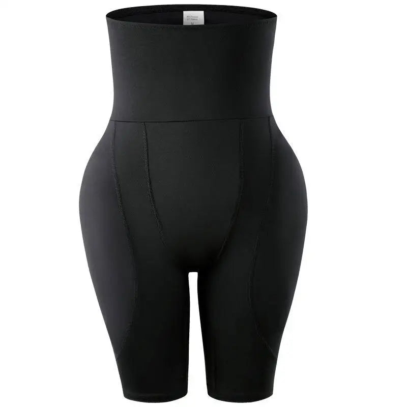 Black high waist body shaper shorts with tummy control and butt lifting smooth form-fitting design