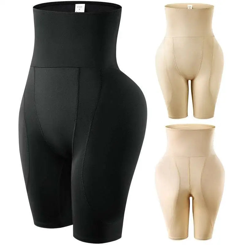 Black high waist body shaper shorts with tummy control and butt lifting designed for smooth form fitting wear
