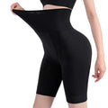 Black high waist body shaper shorts with tummy control and butt lifting seamless smooth stretchy fabric