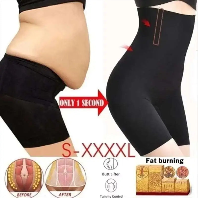 Black high waist body shaper leggings with tummy control and butt lifting design for enhanced silhouette