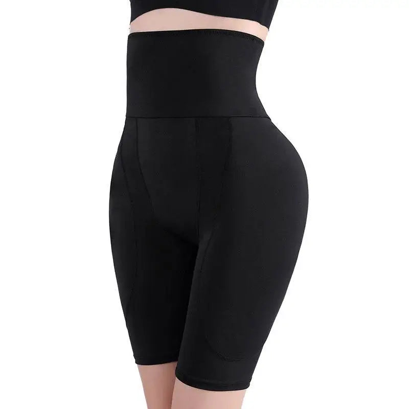 Black high waist body shaper shorts with tummy control and butt lifting smooth form fitting design