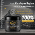 Black cylindrical jar of biyode shilajit resin ointment with gold mountain and crescent logo for himalayan shilajit use