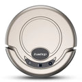 Silver home guardians intelligent cleaning robot s320 with sleek circular design and minimalist dust collection box control panel