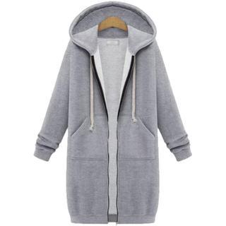 Hooded long - sleeved winter sweater women's jacket in a long thick shirt - Royalessencelux