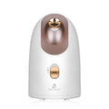 White and rose gold hot and cold face steamer dual mode device with sleek modern design and marcople logo for facial steaming