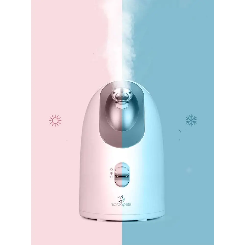 A sleek white and silver dual mode device facial steamer designed for hot and cold face steaming