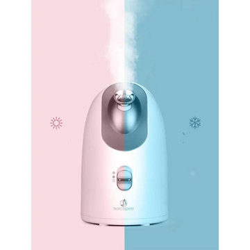 A sleek white and silver dual mode device facial steamer designed for hot and cold face steaming