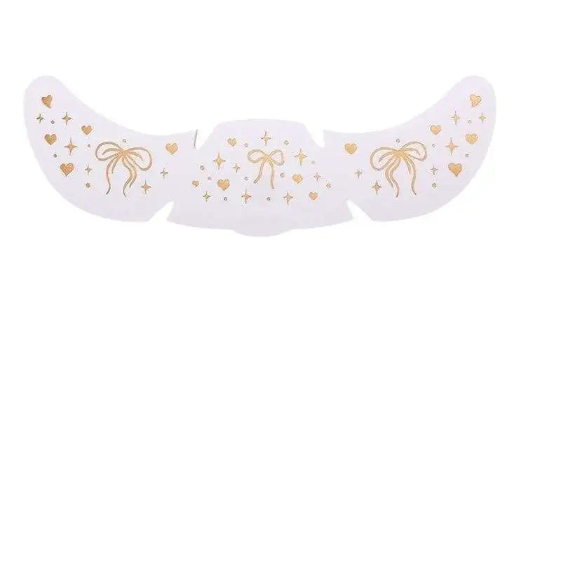 White angel wing-shaped face mask with gold foil silver stamping heart detailing for stamping heart freckle tattoo stickers