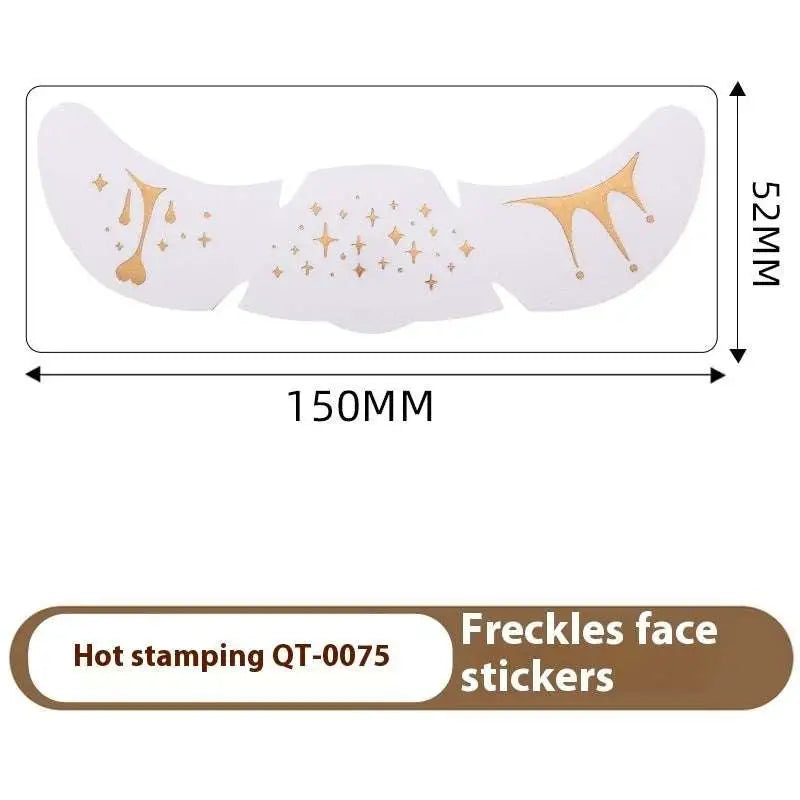 White freckles face stickers with gold hot stamping details for silver stamping heart freckle tattoo stickers use