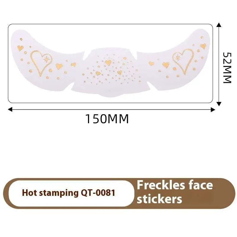 White freckle tattoo stickers with gold and silver stamping heart and star designs for stamping heart freckle use
