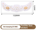 White freckles face tattoo stickers with gold hot-stamped lips and hearts featuring silver stamping heart freckle design