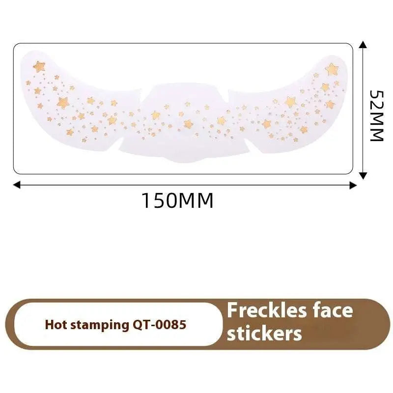 White freckles face stickers with gold star hot stamping design for silver stamping heart freckle tattoo stickers