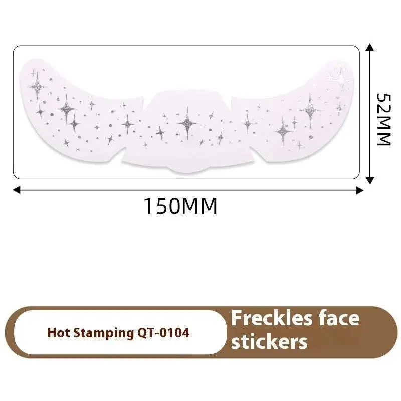 White freckles face stickers with silver stamping heart design featuring hot silver stamping heart freckle tattoo stickers