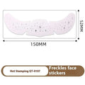 White freckles face tattoo stickers with silver hot-stamped diamond star designs in stamping heart freckle style