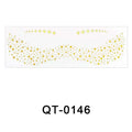 A shimmering gold star-patterned mustache shaped freckle tattoo sticker with silver stamping heart design