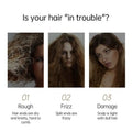 The huanran hair conditioner back label describes hair moisturizing benefits for rough frizz and damage with green energy boosting