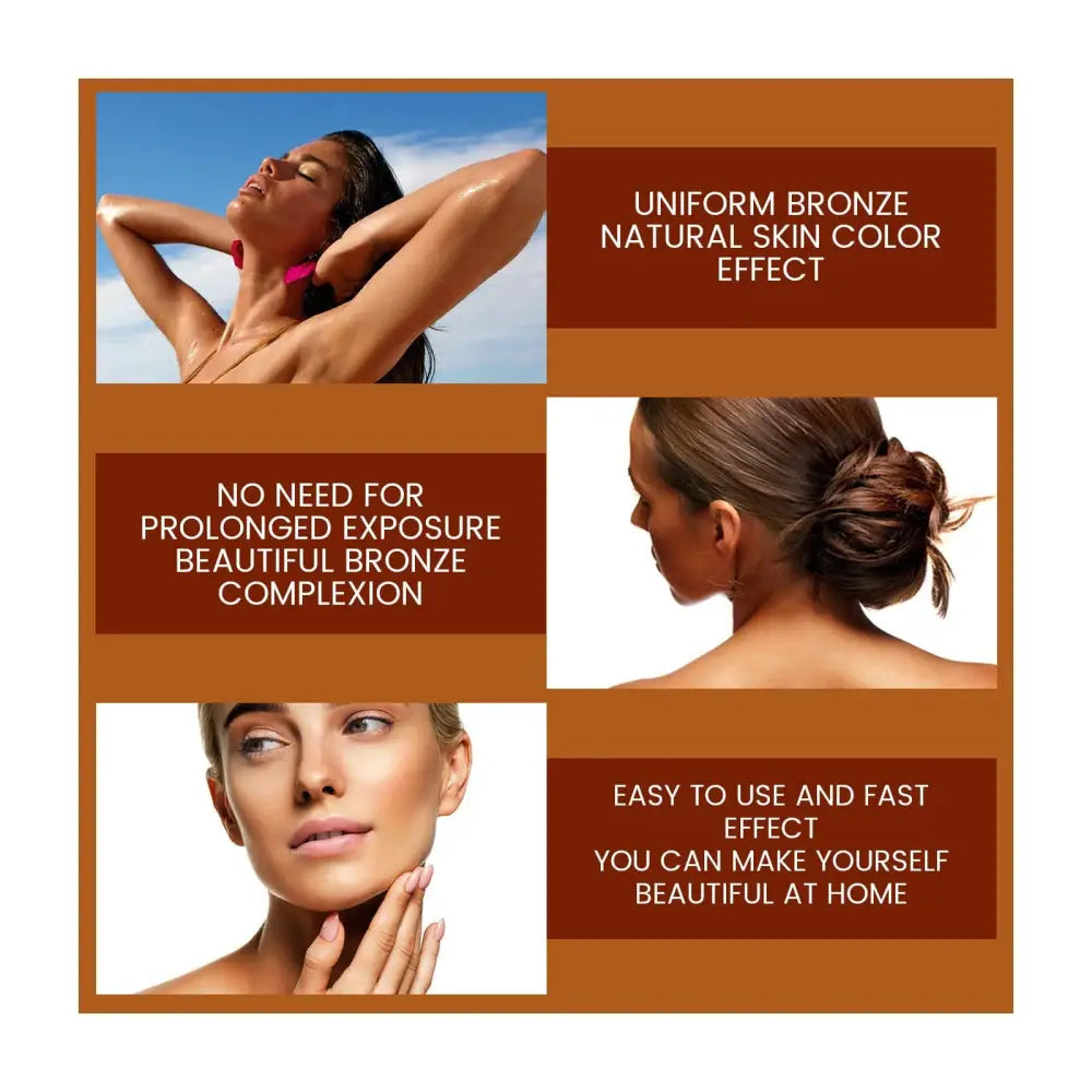 Bronze hydrating facial tanning essence for bronzed skin delivering natural skin color effect with self-tanning drops