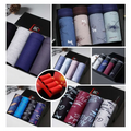 Set of ice silk modal men’s boxer briefs 4 pack in multiple colour sets with deer, dandelion, anchor, and graffiti designs