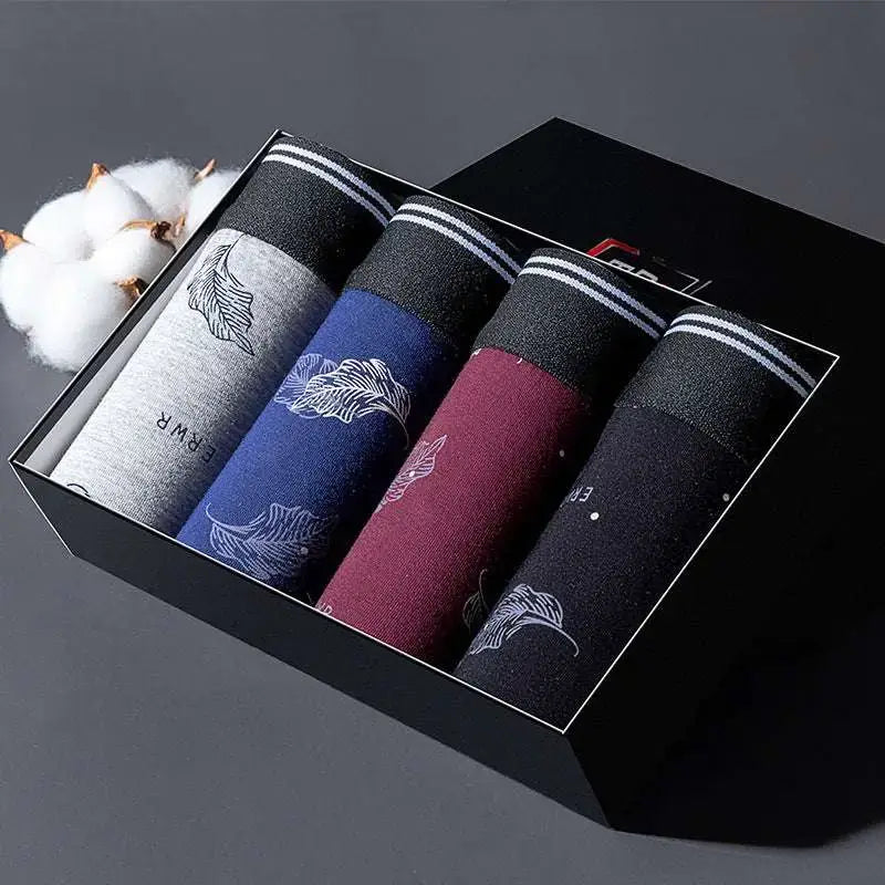 Non-marking ice silk modal men's boxer briefs 4 boxes Button Full Cup Plus Size Bra Without Wi Royalessencelux