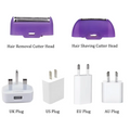 Purple induction type lady hair removal device cutter heads with metallic blades for precise hair removal