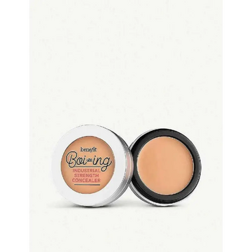 Benefit boi-ing industrial strength full coverage concealer 03 medium in a sleek round compact with white lid and black base