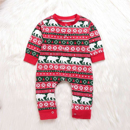 Infant Baby Boys Girls Christmas Santa XMAS Letter Plaid Romper Jumpsuit Outfits baby clothes winter clothe - Royalessencelux