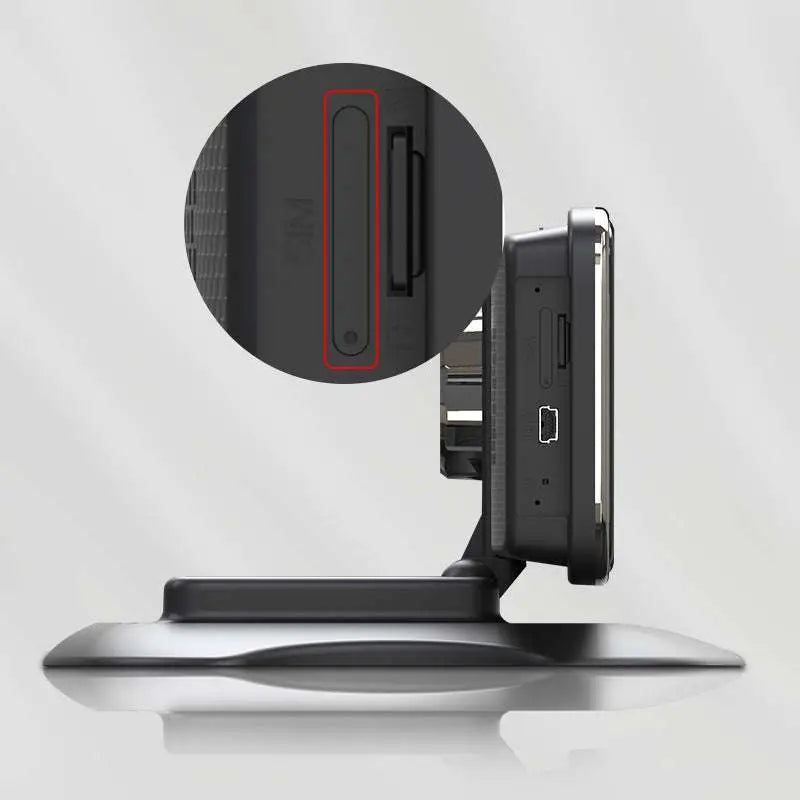 Black plastic optical drive bay with slim rectangular slot and eject button for intelligent 4g360 panoramic mirror cam