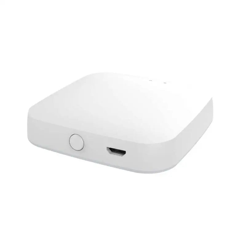 White wireless charging pad with rounded edges and usb-c port for intelligent home heating digital thermostat switch