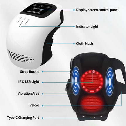 Intelligent Home Use Electric Intelligent Kneading Heating Knee Massager Rechargeable Pain Relief Infrared Laser Vibration Knee Massager - Royalessencelux