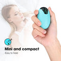 Light blue oval intelligent relieve anxiety sleep instrument with digital display and three circular control buttons