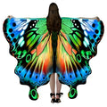 Vibrant iridescent butterfly talma halloween wing cape with detailed green blue orange and black patterns for costume use