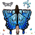 Blue butterfly wing cape with black outlines and star details for american butterfly talma halloween costume