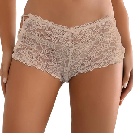 ohyeahlady Womens Lace Boyshort Panties Sexy Tangas Cheeky Lace Panties Lingerie Underwear Briefs