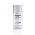 A sleek silver-topped glass bottle of jan marini age intervention duality adult acne treatment cream for marini skin research