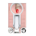 Pink and white Japan nail clipper with led light and magnifying glass attachment for precise grooming