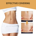 White zippered mini skirt with smooth, form-fitting design concealing abdominal scars featuring jayswing invisible concealer skin mask patch adhesive skin mask