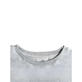Gray heathered cotton crew neck t-shirt with ribbed collar featured in an oversized sweatshirt girl print round design