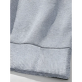 Gray heathered sweatshirt cuff with ribbed knit detailing on oversized sweatshirt with girl print round neck design