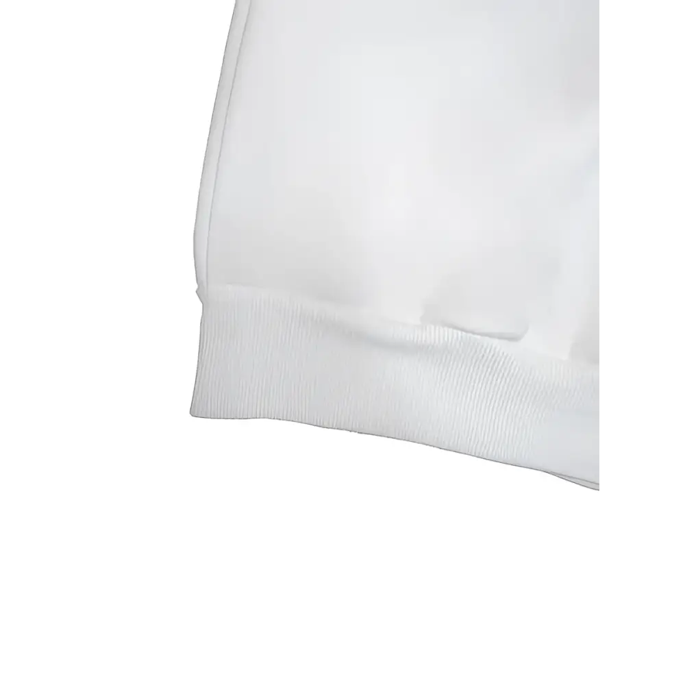 White cotton oversized sweatshirt cuff with ribbed knit detailing from a girl print round neck crew neck design