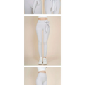 Light gray korean fashion high waisted bow yoga pants with a tied waist detail for nude sports yoga activities