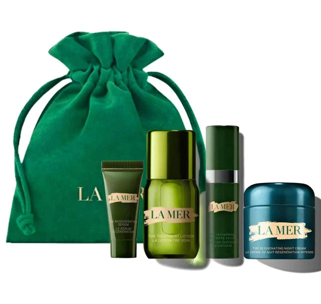 La Mer Skincare Travel Size Gift Set Moisturizing Night Cream Regenerating Serum The Treatment Lotion - Royalessencelux
