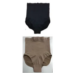Black and beige lace high waisted triangle seamless bodysuit with shapewear briefs for seamless waist pants support