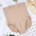 Beige lace high waisted triangle seamless bodysuit with smooth stretchy fabric and seamless waist pants design