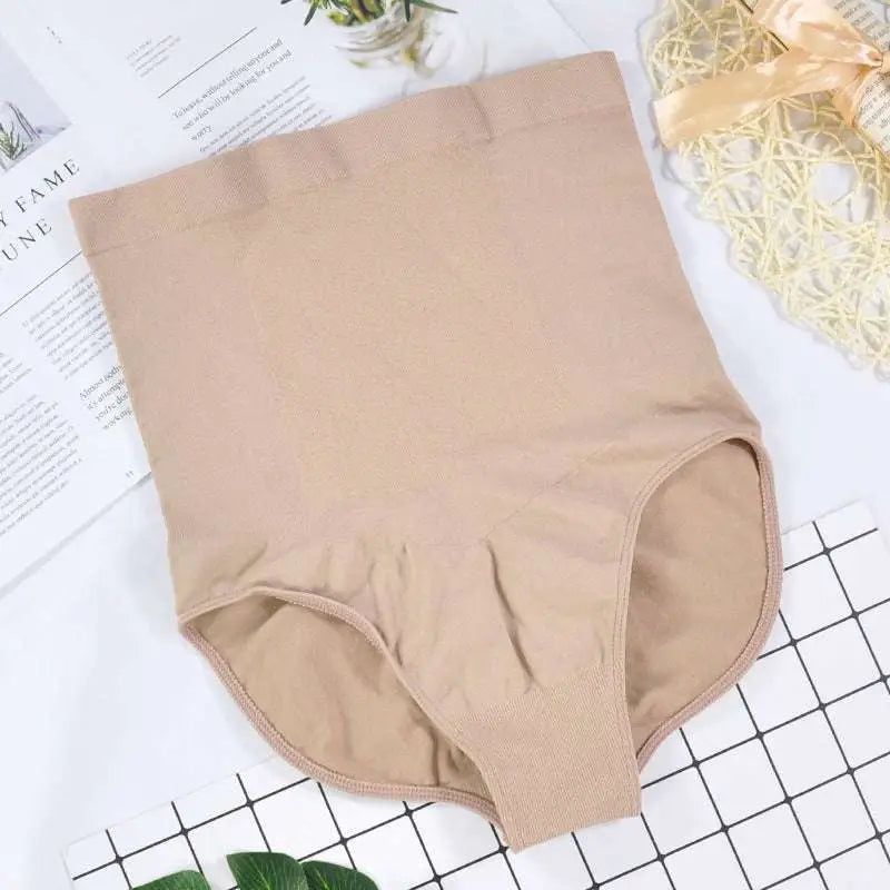 Beige lace high waisted triangle seamless bodysuit with smooth stretchy fabric and seamless waist pants design